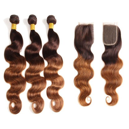 Virgin Human Hair Ombre Body Wave Bundles