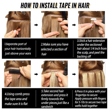 Premium Tape-in Human Hair Natural Color Deep Wave – 20Pcs/Pack, Virgin Raw Hair, No Tangle, Seamless Blend