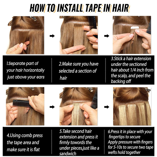 Premium Tape-in Human Hair Natural Color Deep Wave – 20Pcs/Pack, Virgin Raw Hair, No Tangle, Seamless Blend