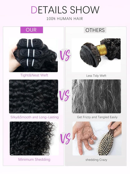 Double Drawn Burmese Curly Full End Unprocessed 100% Human Hair Natural Color | Single Donor Cuticle Aligned Bundles 10"-26"
