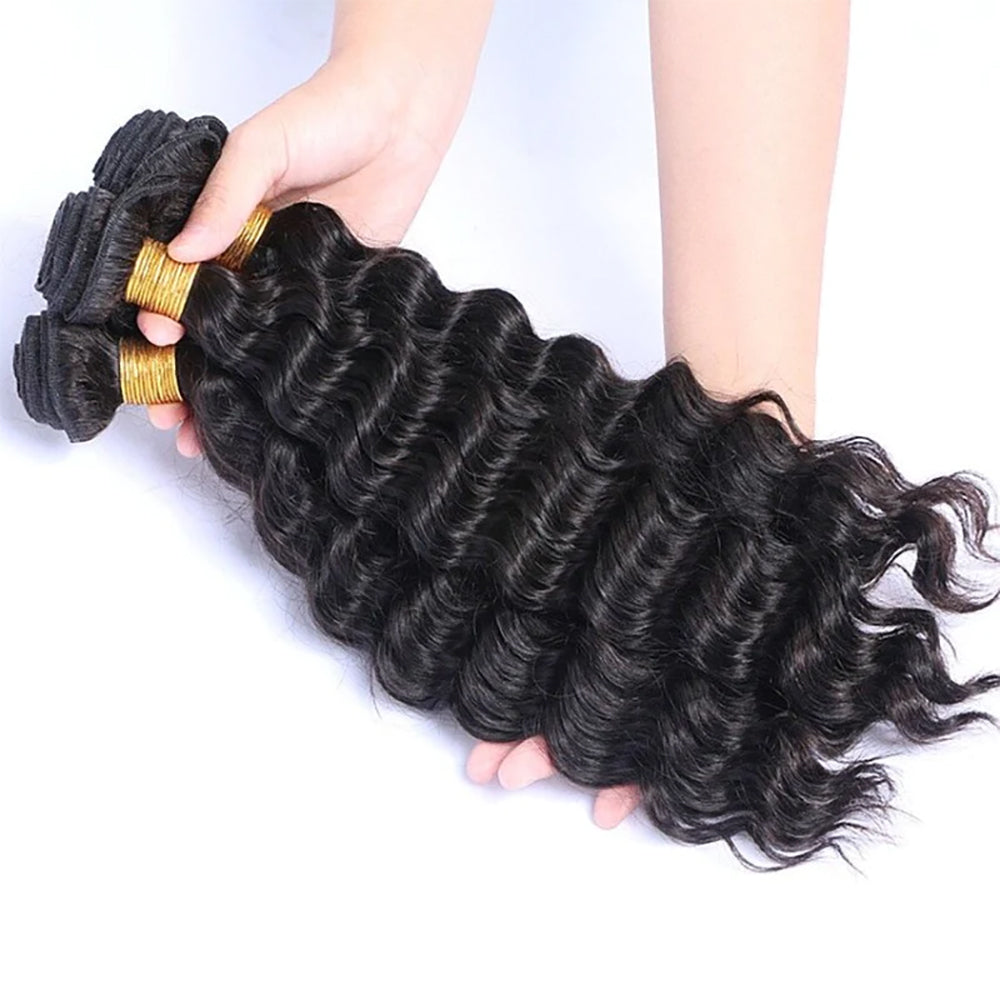 3 Bundles with 5x5 HD Lace Closure Loose Wave 100% Virgin Human Hair
