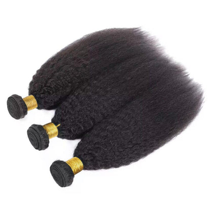 Kinky Straight 100%  Human Hair Bundles – Natural Black 10A Brazilian Virgin Hair 8"-30"