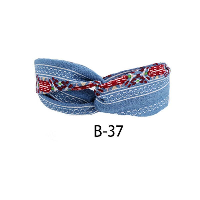 Boho Elastic Wrap Floral Twist Knot Headband Turban Multicolor Sports Hairband