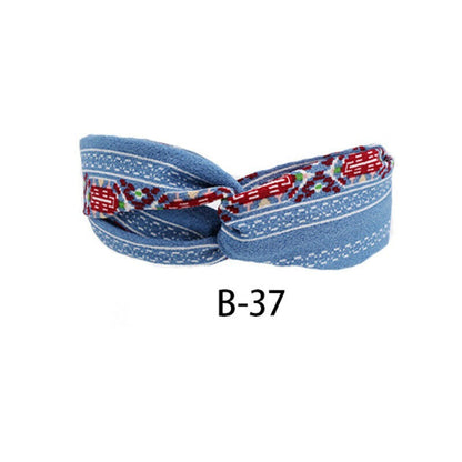 Boho Elastic Wrap Floral Twist Knot Headband Turban Multicolor Sports Hairband