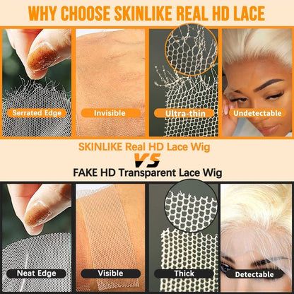 13x6 HD Lace Frontal 613 Blonde Deep Wave 100% Human Hair Swiss Lace, Skin-melt Lace, Invisible Lace – Wider Part