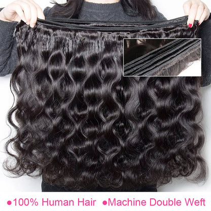 100% Affordable Human Hair Bundles - #1 Jet Black Body Wave Remy Hair Extensions (10"-30")