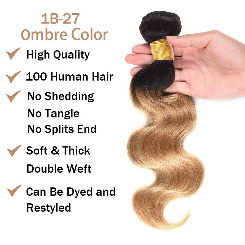 Ombre   Black and Blonde Body Wave 100% Virgin Human  Hair