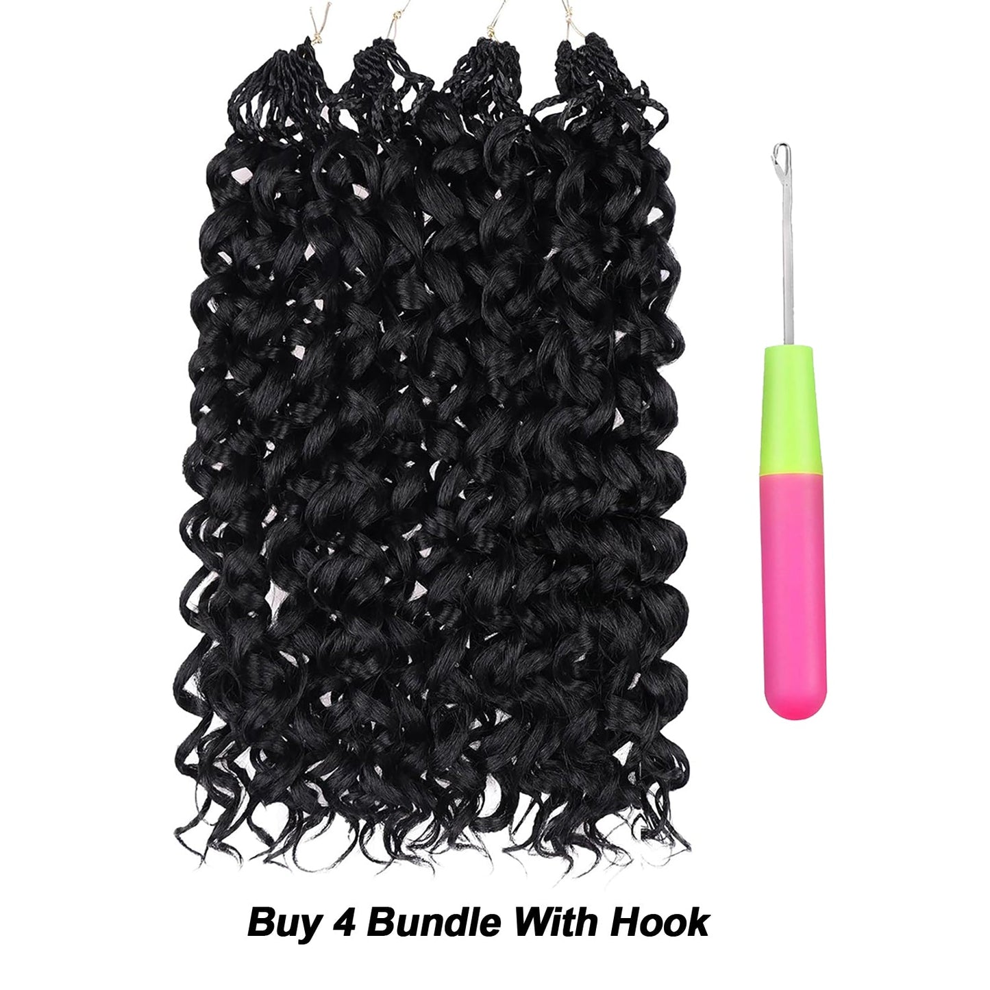 Burmese Curly Crochet 100% Human Hair - Boho Braiding Hair For Miracle Knots (50g/Pack)