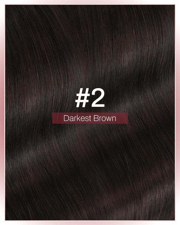 Premium Tape-in  Dark Brown Straight Human Hair  Color #2– 20Pcs/Pack,  No Tangle, Seamless Blend