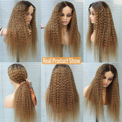 4/30 Jerry Curl 4x4 Lace Closure Wig OMBRE Color  100% Human Hair WIG Virgin Remy Hair