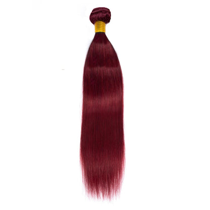 Burgundy (#99J) Straight 100% Virgin Human Hair Bundles | Bold Color & Silky Smooth | Single Donor Cuticle Intact 100g