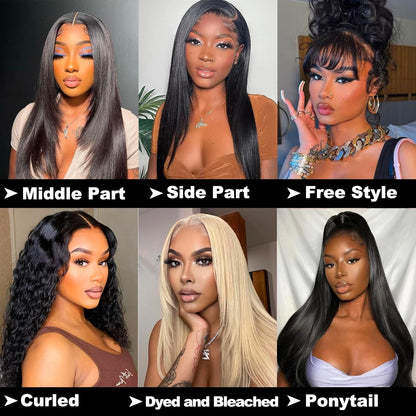 4x4 HD Lace Closure Straight – 100% Unprocessed Brazilian Virgin Human Hair | Pre-Plucked, Skin-Melt HD Lace
