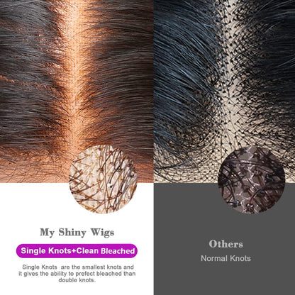 3 Bundles with 2x6 HD Lace Closure Kinky Straight 100% Virgin Human Hair