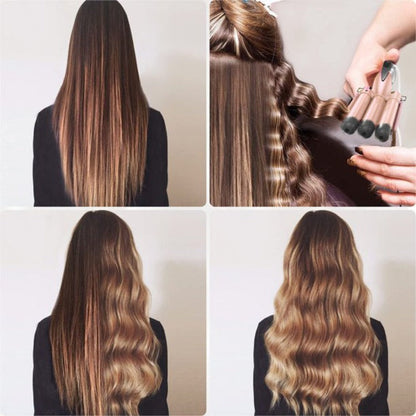 Curling Iron Wand 3 Barrel With LED Temperature Adjustment
