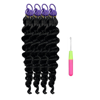 Ocean Wave Crochet 100% Human Hair - Boho Braiding Hair For Miracle Knots (50g/Pack)