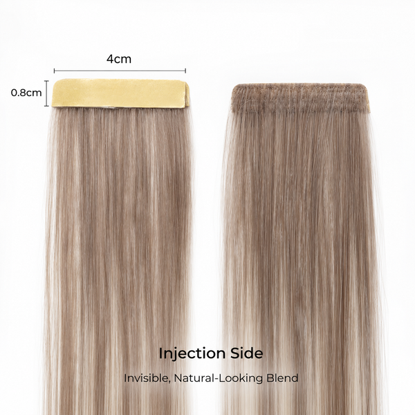 INJECTED TAPE IN HAIR EXTENSIONS Seamless Invisible Tape in Extensions, 100% Prime Remy Hair