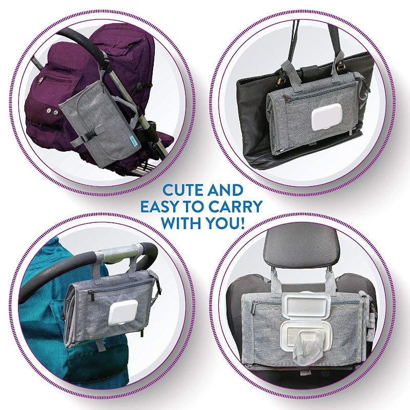 Baby Portable Diaper Changing Pad For Newborn Girl & Boy – Waterproof Travel Changing Station kit