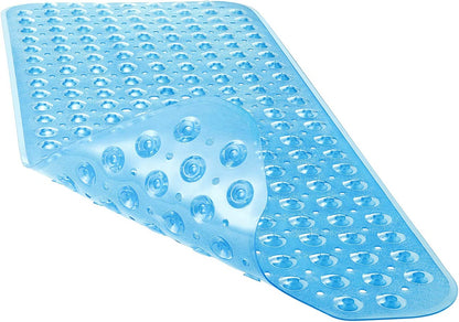 40 x 16 Inches Non-Slip Shower Bath Tub Mat With Suction Cups And Drain Holes, Beige