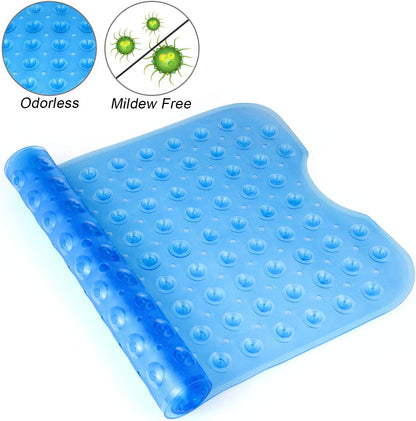 40 x 16 Inches Non-Slip Shower Bath Tub Mat With Suction Cups And Drain Holes, Beige