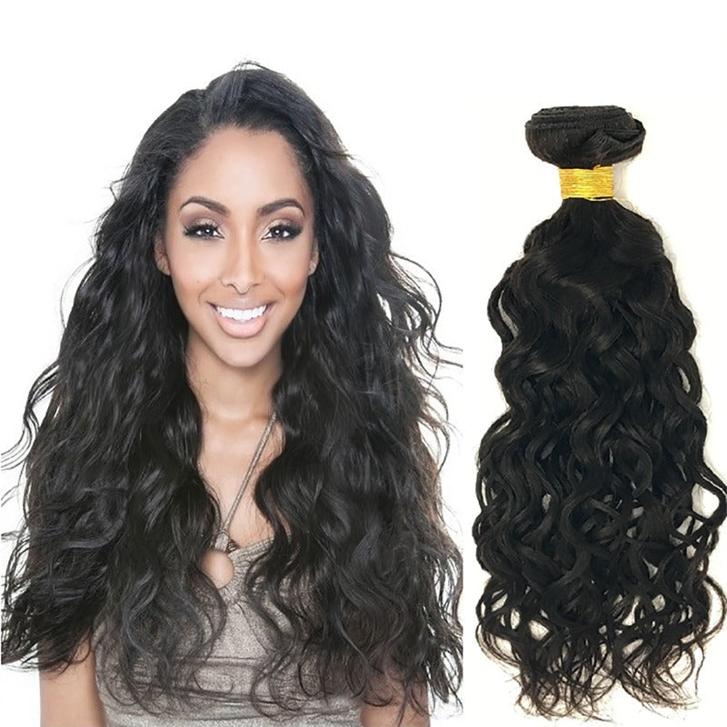 100% unprocessed Virgin human Hair Bundles Natural Blac