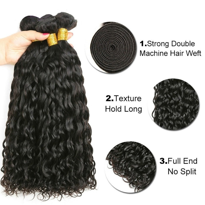 100% unprocessed Virgin human Hair Bundles Natural Blac
