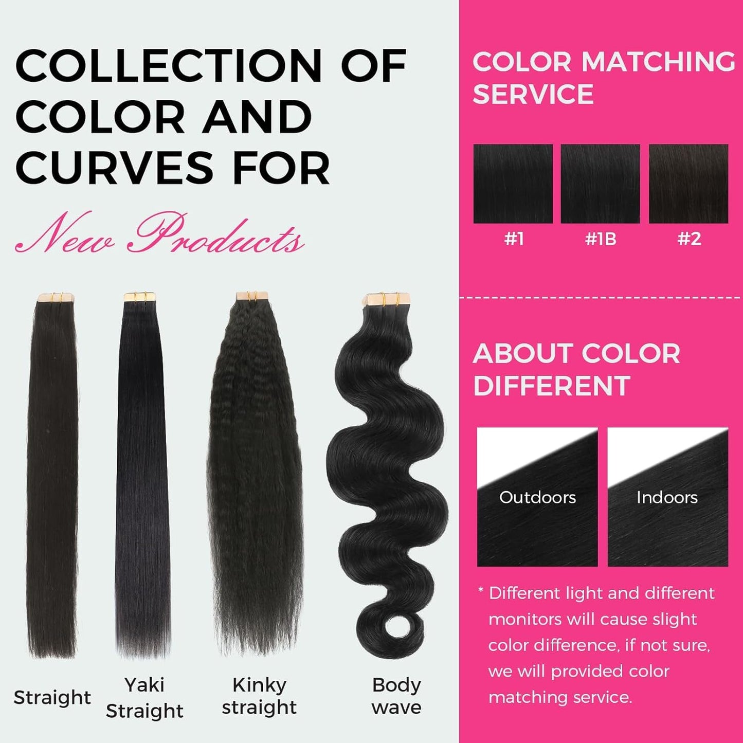 Premium Tape-in Human Hair Natural Color Kinky Straight – 20Pcs/Pack, Virgin Raw Hair, No Tangle, Seamless Blend