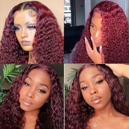 Burgundy Jerry Curly wig
