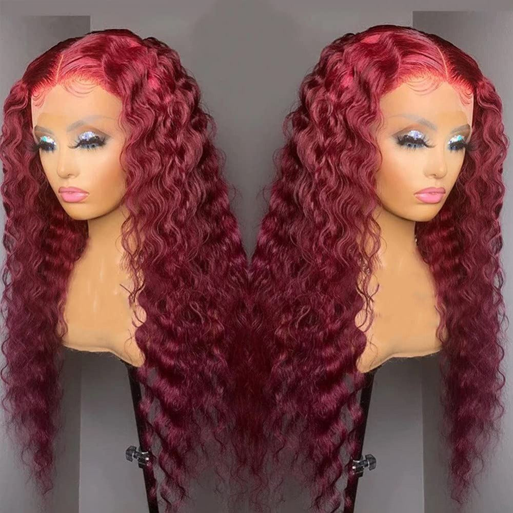 Burgundy Deep Wave wig
