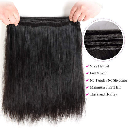 Holiday Deals : Unprocessed hair 3 Bundles Straight Natural color 100% Human on sale (3V-ST)