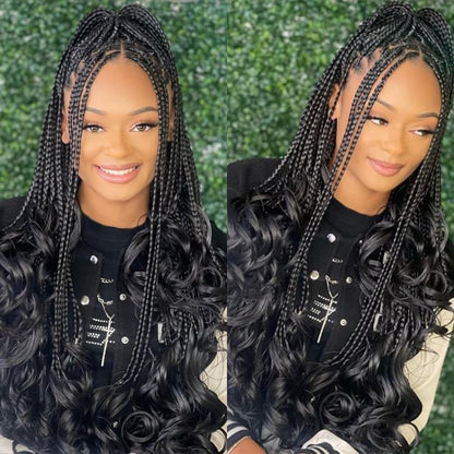 100% Human Hair Boho Braiding Hair - Loose Deep Wave Natural Black 100g/Bundle