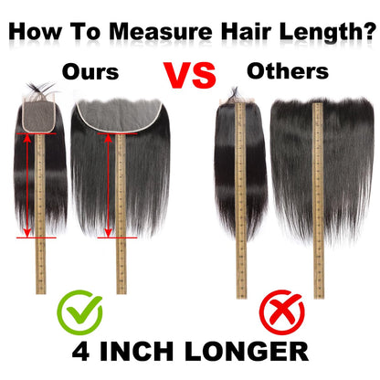 4x4 HD Lace Closure Straight – 100% Unprocessed Brazilian Virgin Human Hair | Pre-Plucked, Skin-Melt HD Lace