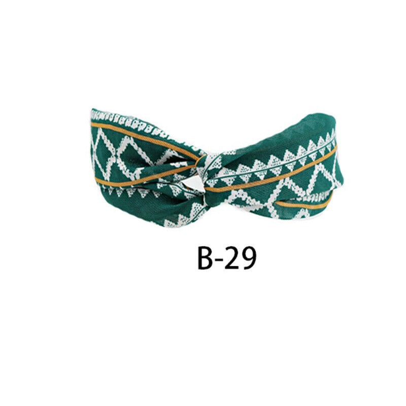 Boho Elastic Wrap Floral Twist Knot Headband Turban Multicolor Sports Hairband