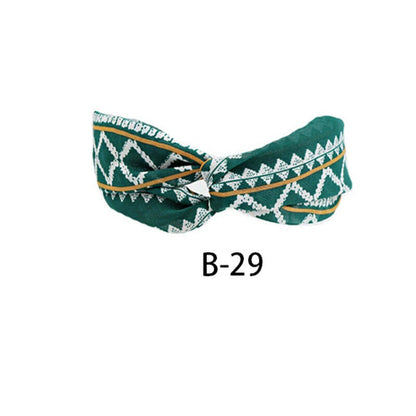 Boho Elastic Wrap Floral Twist Knot Headband Turban Multicolor Sports Hairband