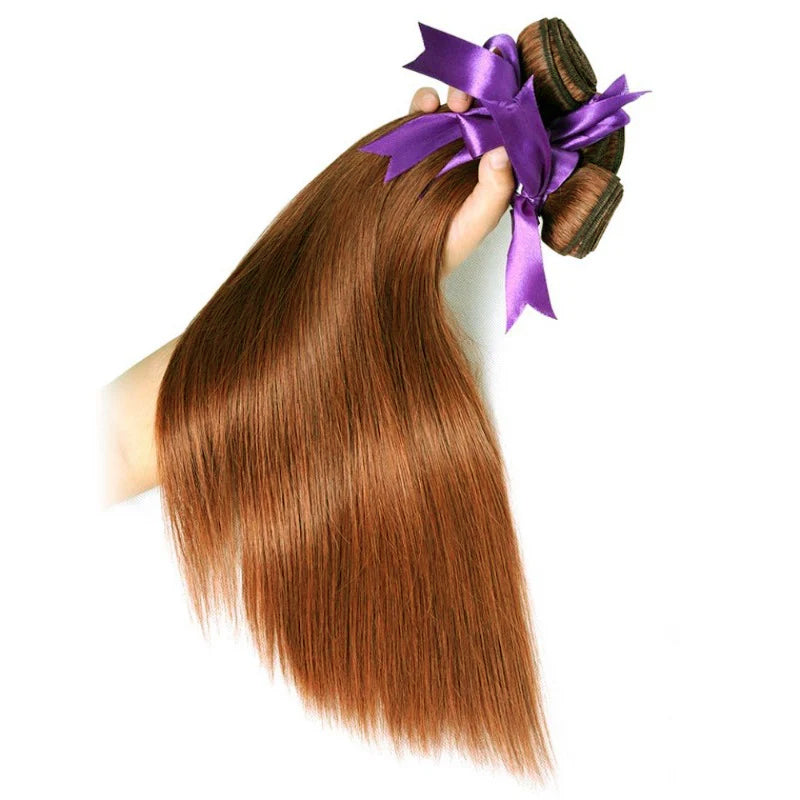 100% Auburn (#33) Straight Human Hair Bundles | Vibrant Color & Silky Smooth | Single Donor Cuticle Intact 100g