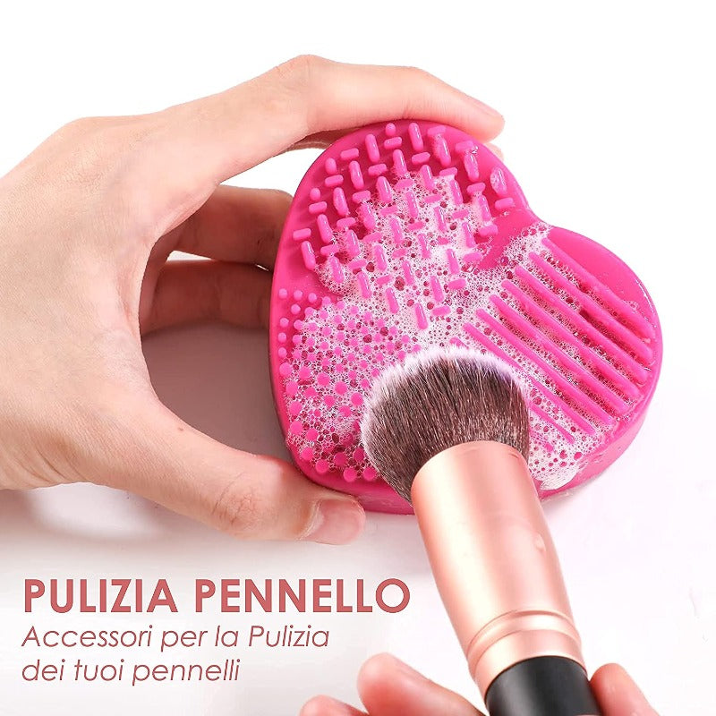 BS-MALL 14 Pcs Makeup BrushesStand Up Set With Makeup Sponge And Cleaner