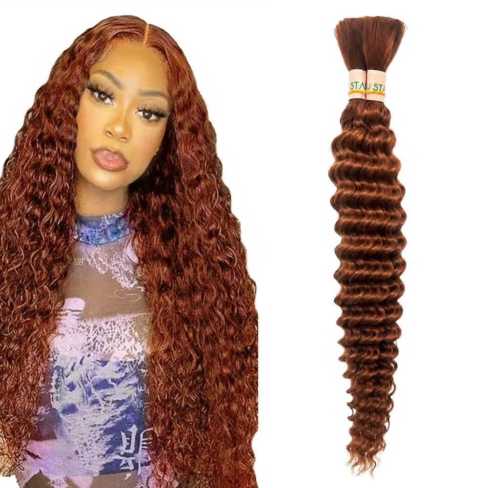 Color #2, #27,#33,Natural Black Human Braiding Hair deep Wave Bulk 100% Human Mink Hair 100g/pack 18-22 inch