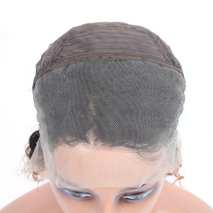 Ombre 1B/30/27 Curly Wig – 13x4 Lace Front 100% Human Hair Free Part