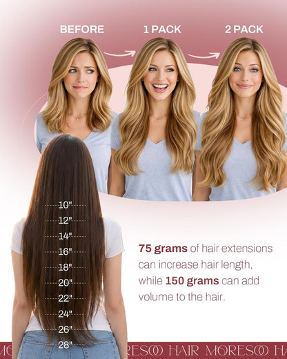 Premium Tape-in  Dark Brown Straight Human Hair  Color #2– 20Pcs/Pack,  No Tangle, Seamless Blend