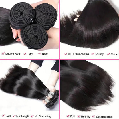 Ustar Master Blend Straight Hair Bundles | Natural Black 1B | 12"-30" | Human Hair + Premium Fibers