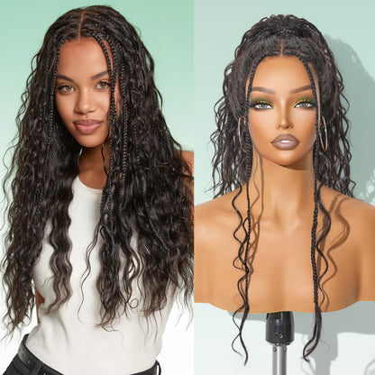 Beyonce Style Silver Grey Braided Wigs 100% Human Hair 24 Inch