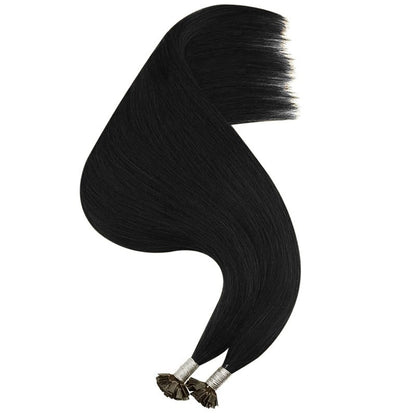 Flat K Tip 100% Premium Human Hair Extension – Straight Black