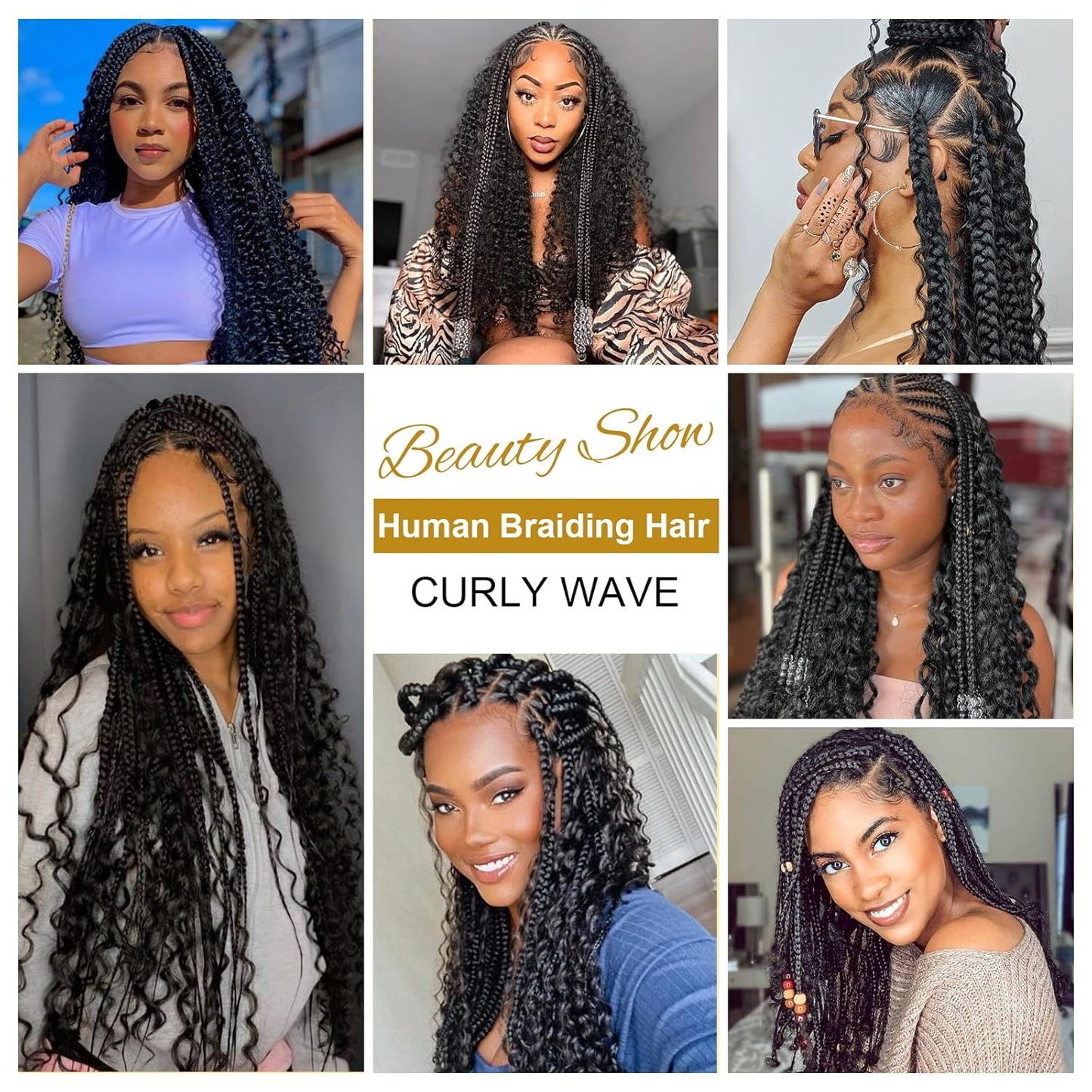 Human Braiding Hair Jerry Curl Bulk Hair Extensions 100g/Bundle Color Natural Black, Burgundy, 33#, 1B/99J