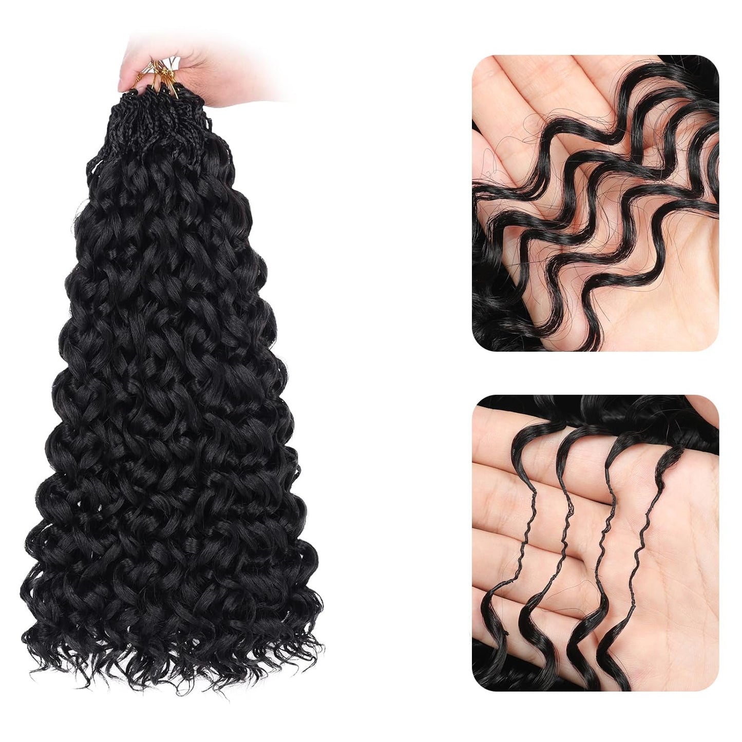Burmese Curly Crochet 100% Human Hair - Boho Braiding Hair For Miracle Knots (50g/Pack)