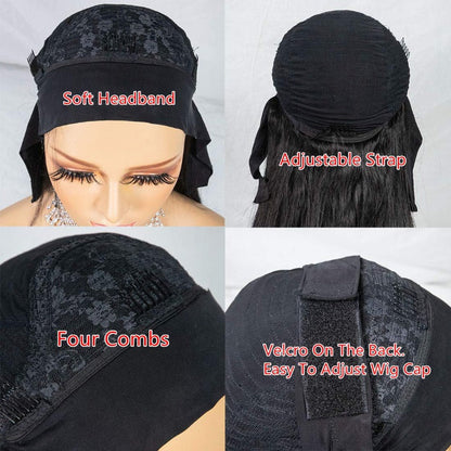  Human Hair Wig Straight Virgin Hair Natural Black
