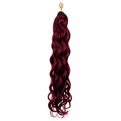 #99J Water Wave Crochet 100% Human Hair - Burgundy Boho Braiding Hair For Miracle Knots (50g/Pack) (Copy)