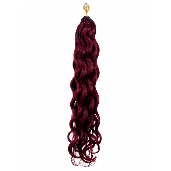 #99J Water Wave Crochet 100% Human Hair - Burgundy Boho Braiding Hair For Miracle Knots (50g/Pack) (Copy)
