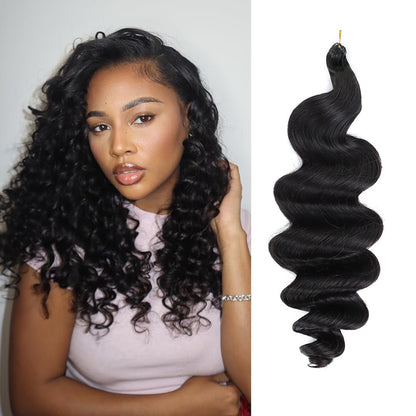 Loose Wave Crochet 100% Human Hair - Boho Braiding Hair For Miracle Knots (50g/Pack)