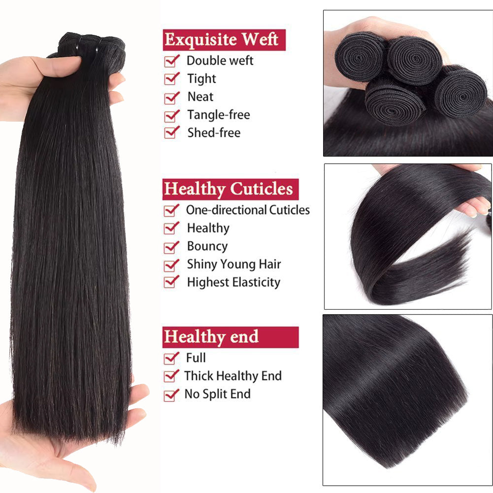 Super Double Drawn bundles Same Length Strands in the bundles from One Donor black | 100% Unprocessed Indian Raw Hair Extensions