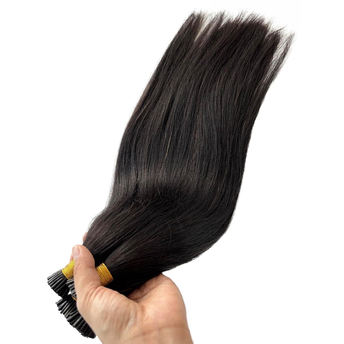 I-tip Premium Hair Extensions Natural Black Straight – 100% Human Hair, Pre-Bonded, 18"-24"