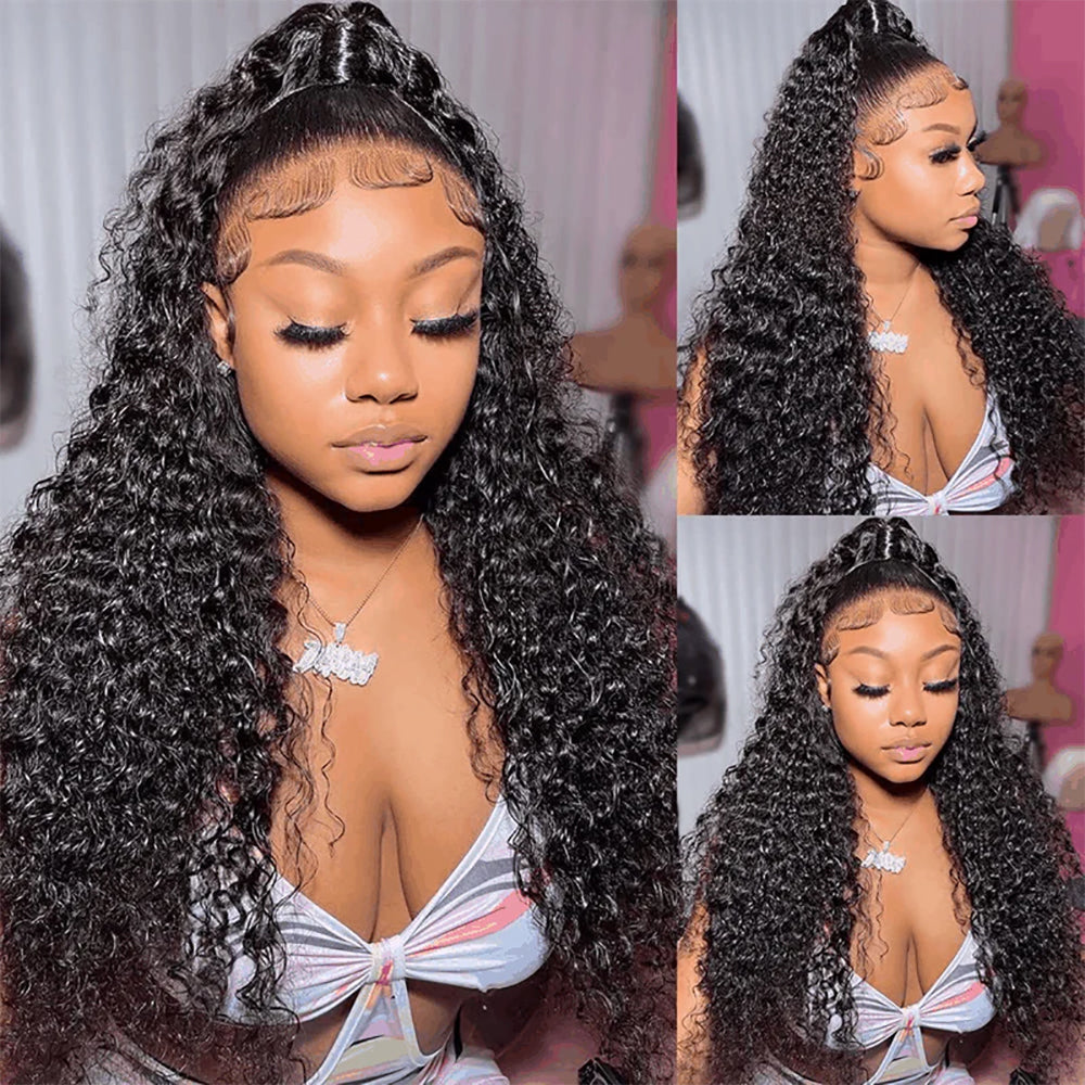5x5 Glueless Lace Closure Wig Jerry Curl Human Hair, Skin-melt Lace, Invisible Lace